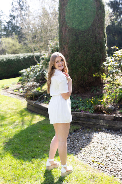 Romper Button Up - White