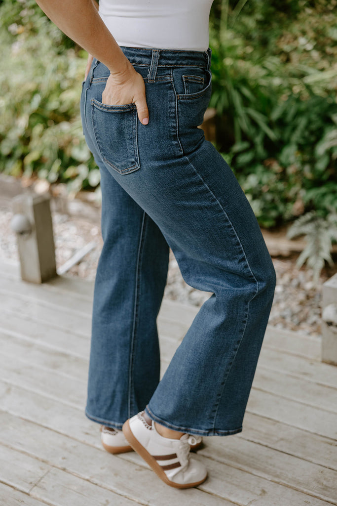 High Rise Wide Leg - Dark