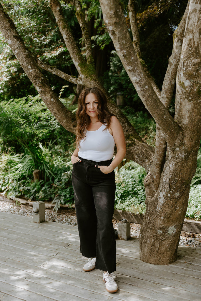 Scissor Cut Wide Leg - Washed Black