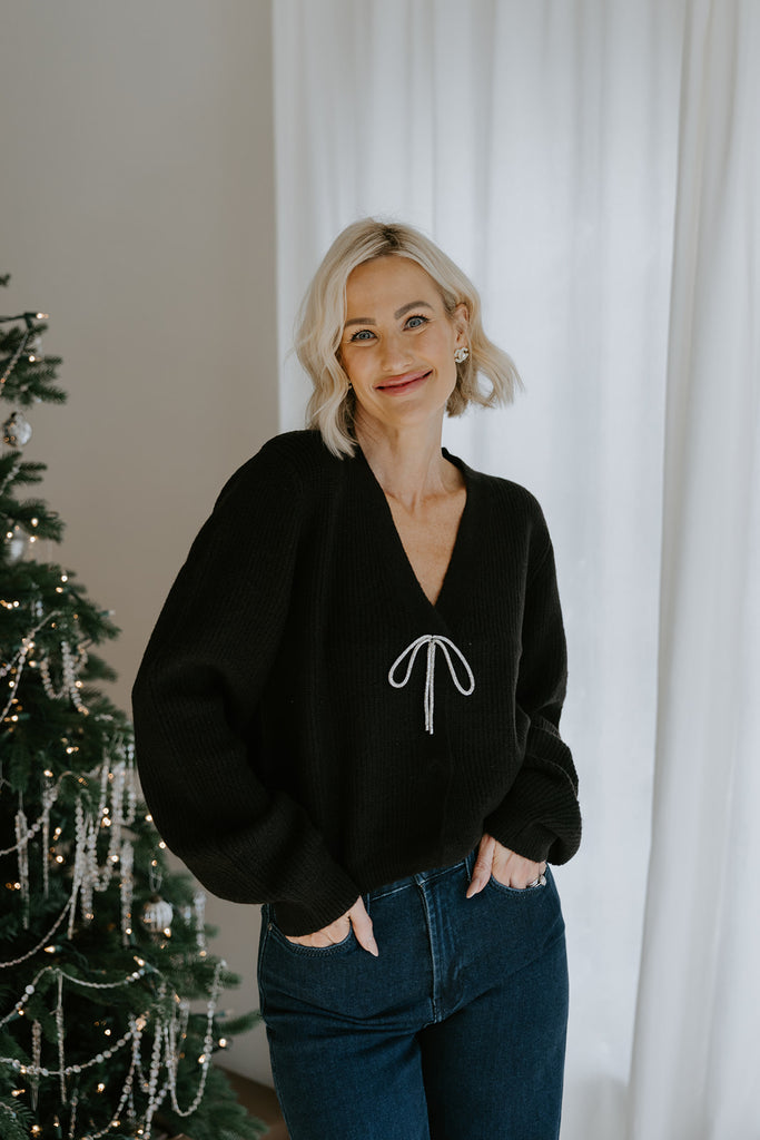 The Holiday Cardigan - Black