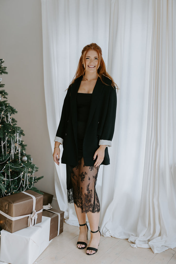 Asymmetrical Lace Skirt - Black