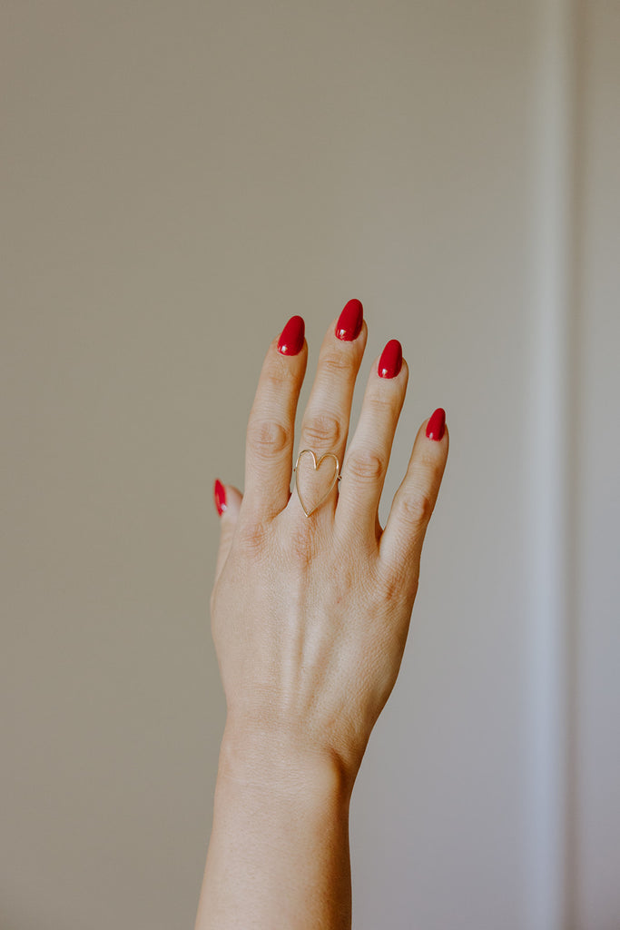 Thin Outline Heart Ring