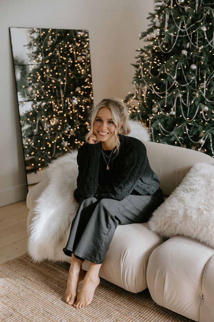 Cable Knit Super Soft Sweater - Black