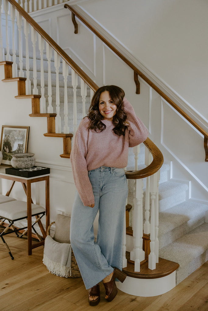 Classic Knit Sweater - Pink