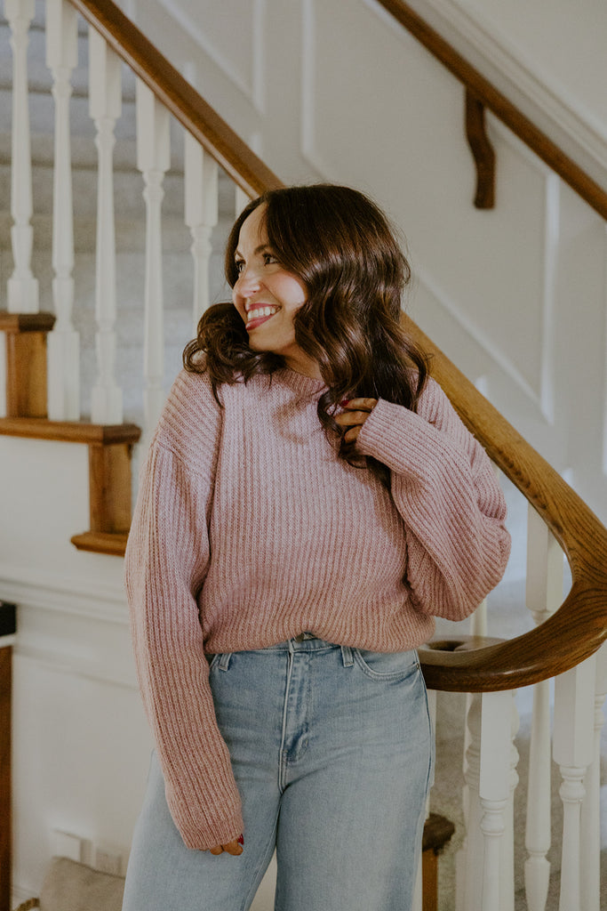 Classic Knit Sweater - Pink