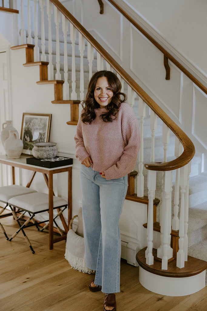 Classic Knit Sweater - Pink