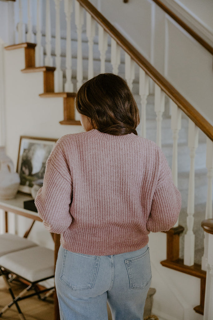 Classic Knit Sweater - Pink