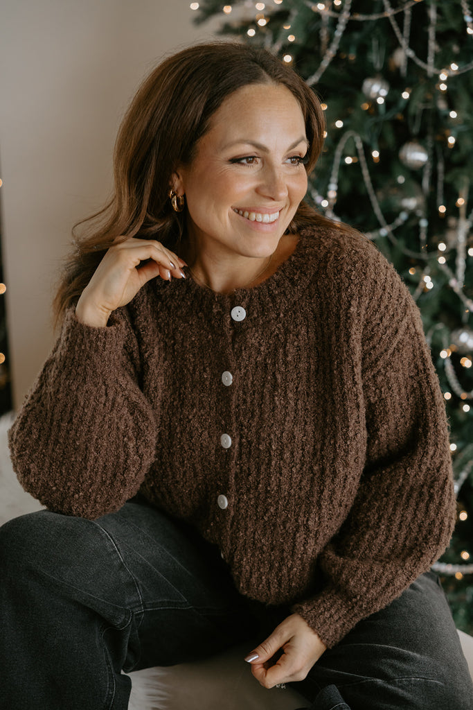 Super Soft, Super Plush Cardigan - Chestnut