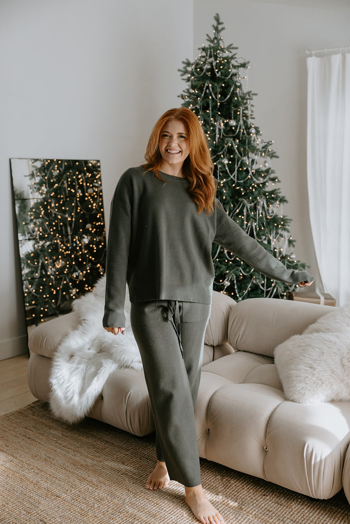 Super Soft Crewneck and Lounge Pant Set - Green