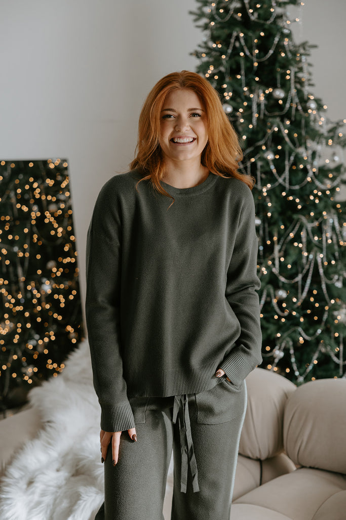 Super Soft Crewneck and Lounge Pant Set - Green