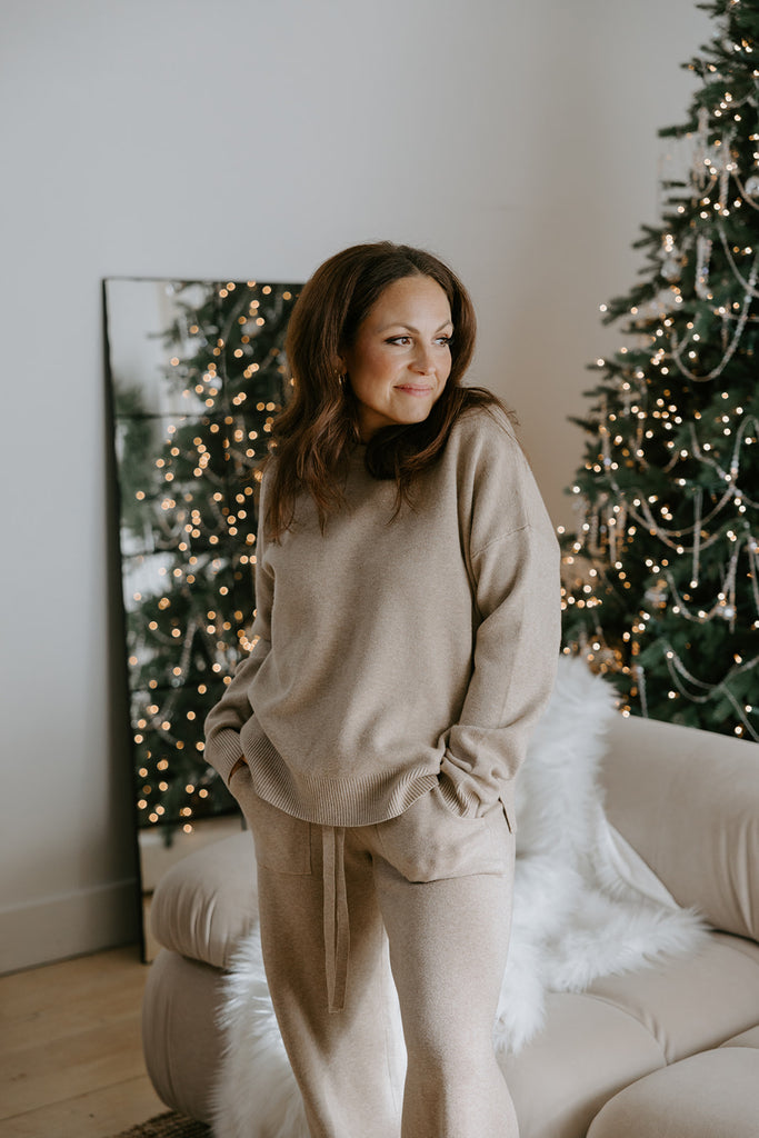 Super Soft Crewneck and Lounge Pant Set - Taupe