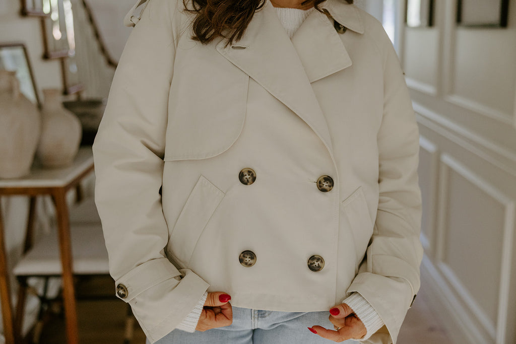 Short Trench Coat - Oatmeal