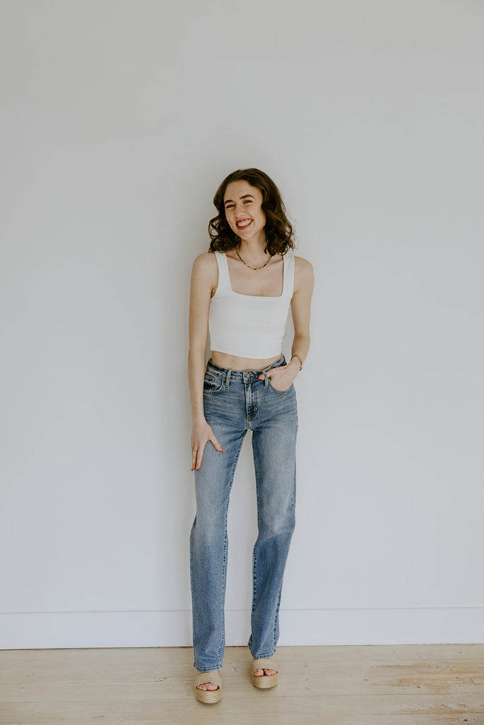 Longer Length Straight Denim - Medium