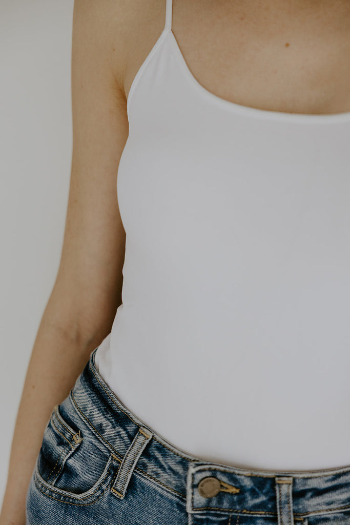 Thin Strap Tank - White