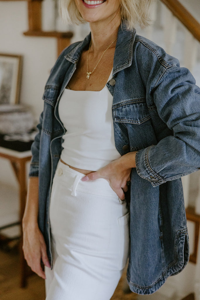 Tencel Jacket with Round Hemline