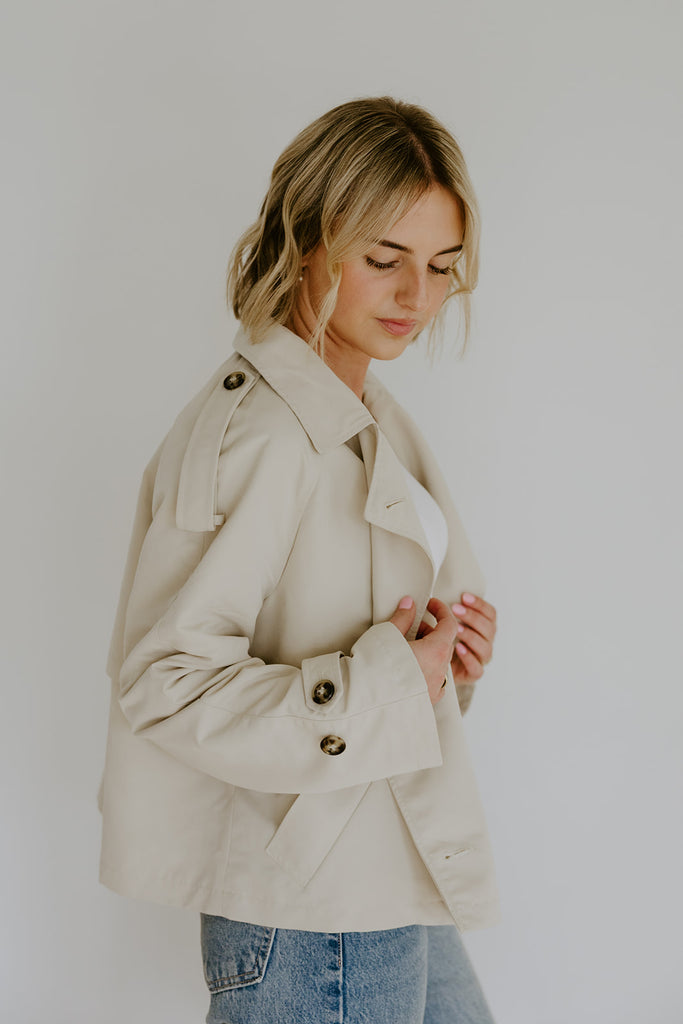 Short Trench Coat - Oatmeal