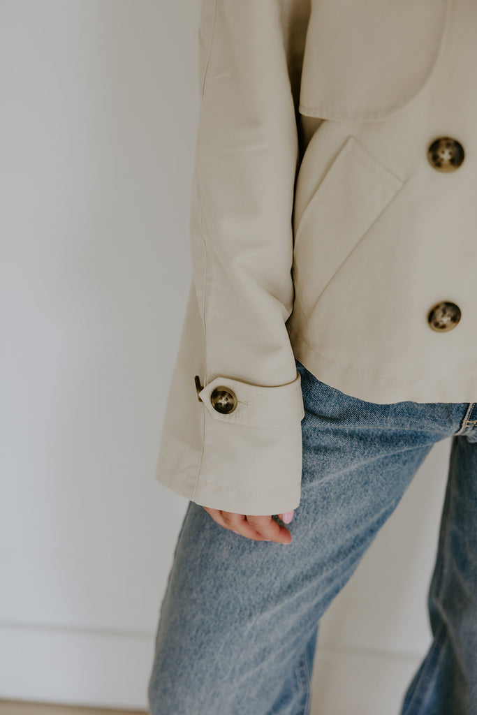 Short Trench Coat - Oatmeal