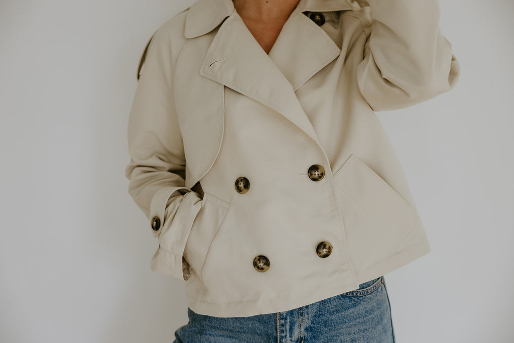 Short Trench Coat - Oatmeal