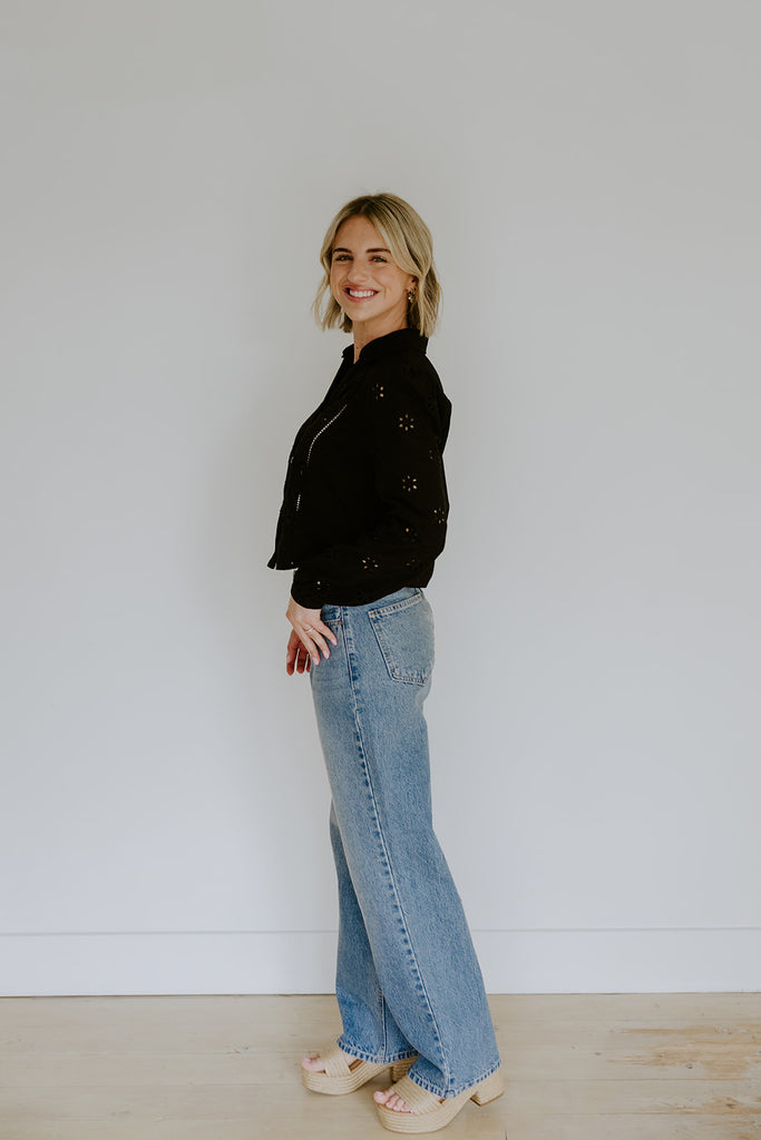 Embroidered Blouse - Black