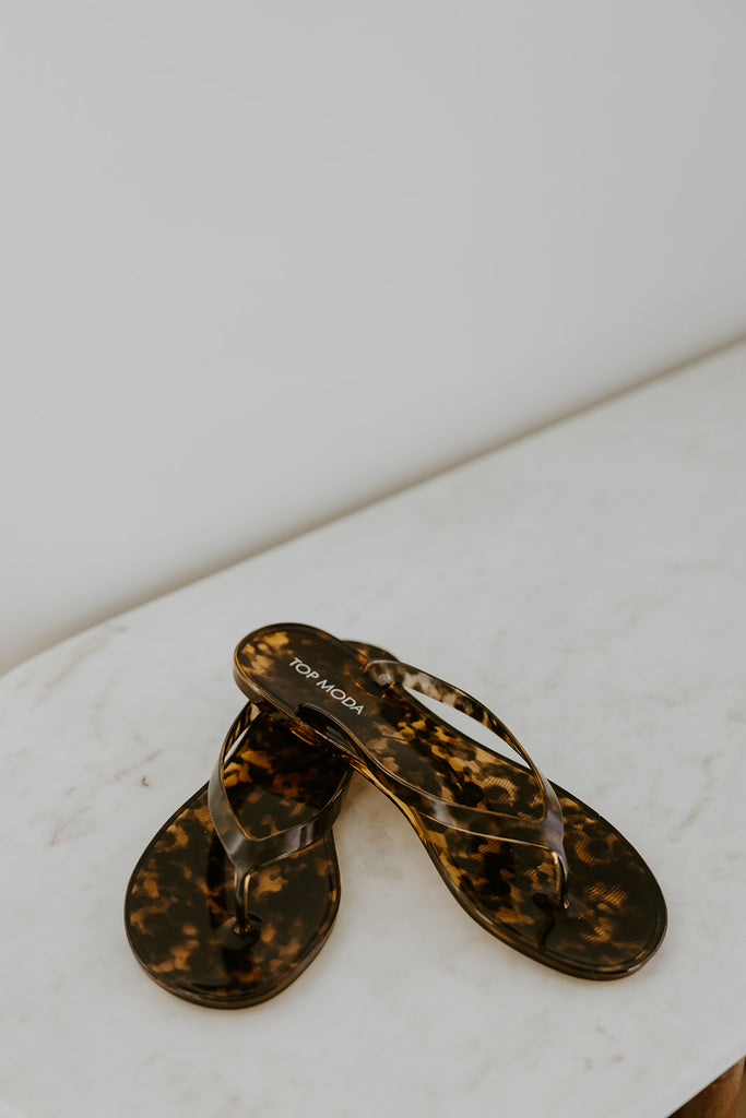 Tortoise Print Jelly Sandals