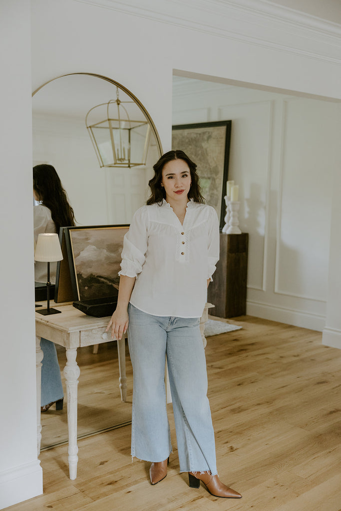 White Shirt With Crochet Details
