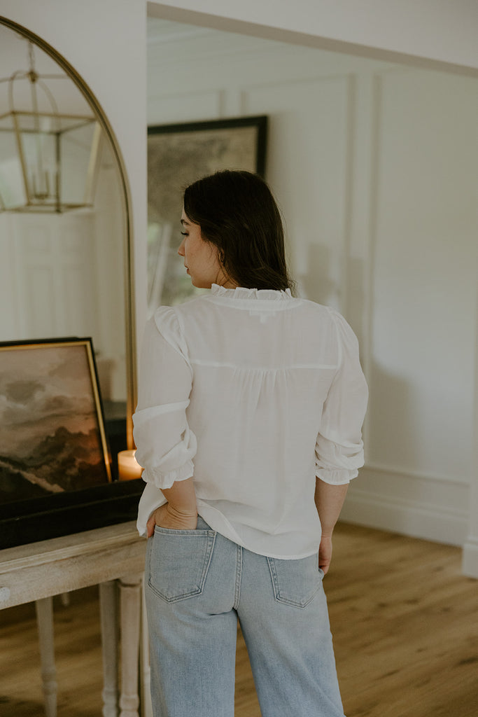 White Shirt With Crochet Details