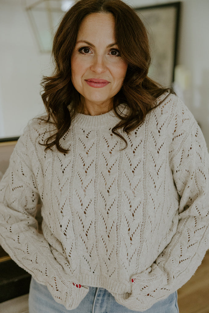 Soft Crochet Knit Sweater - Alpaca