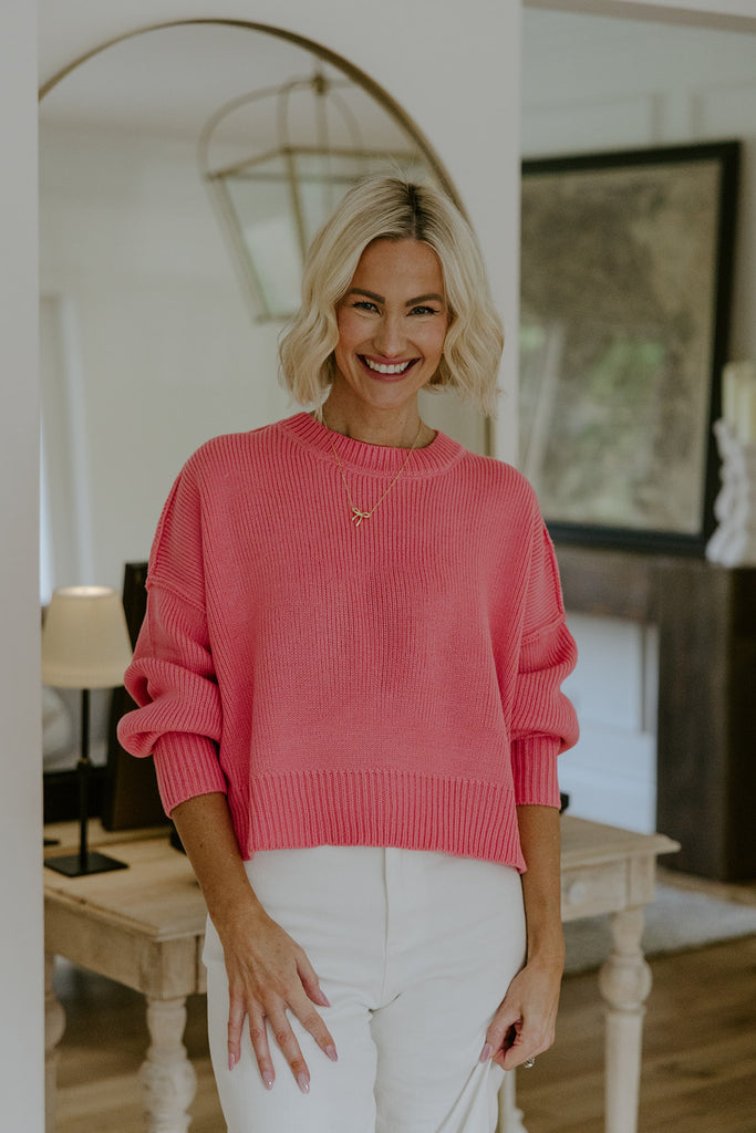 Exposed Seam Sweater - Pink