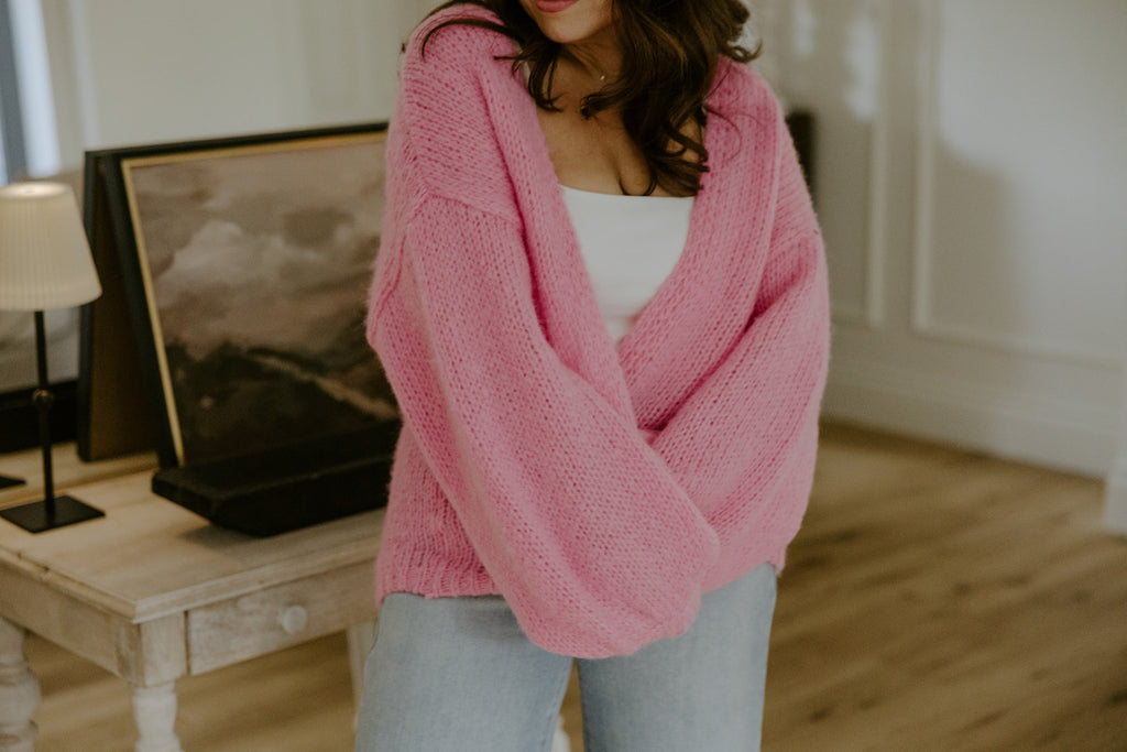 Open Cardigan - Pink