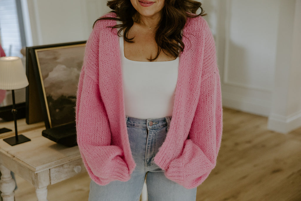 Open Cardigan - Pink