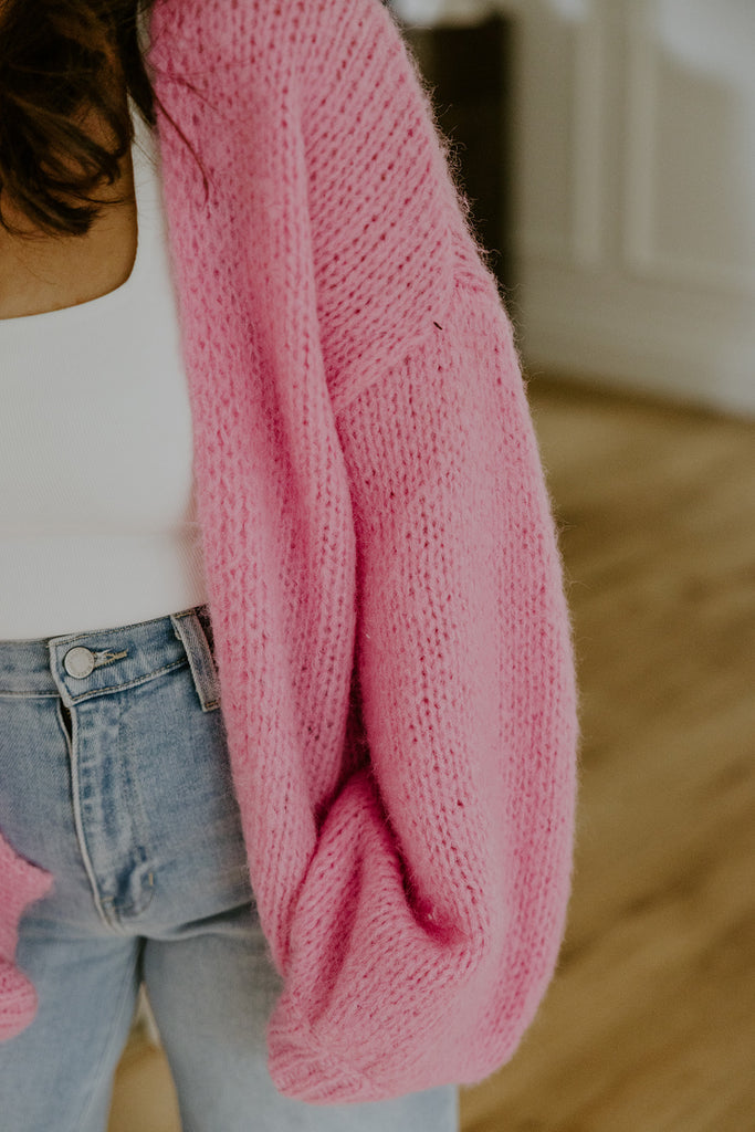Open Cardigan - Pink