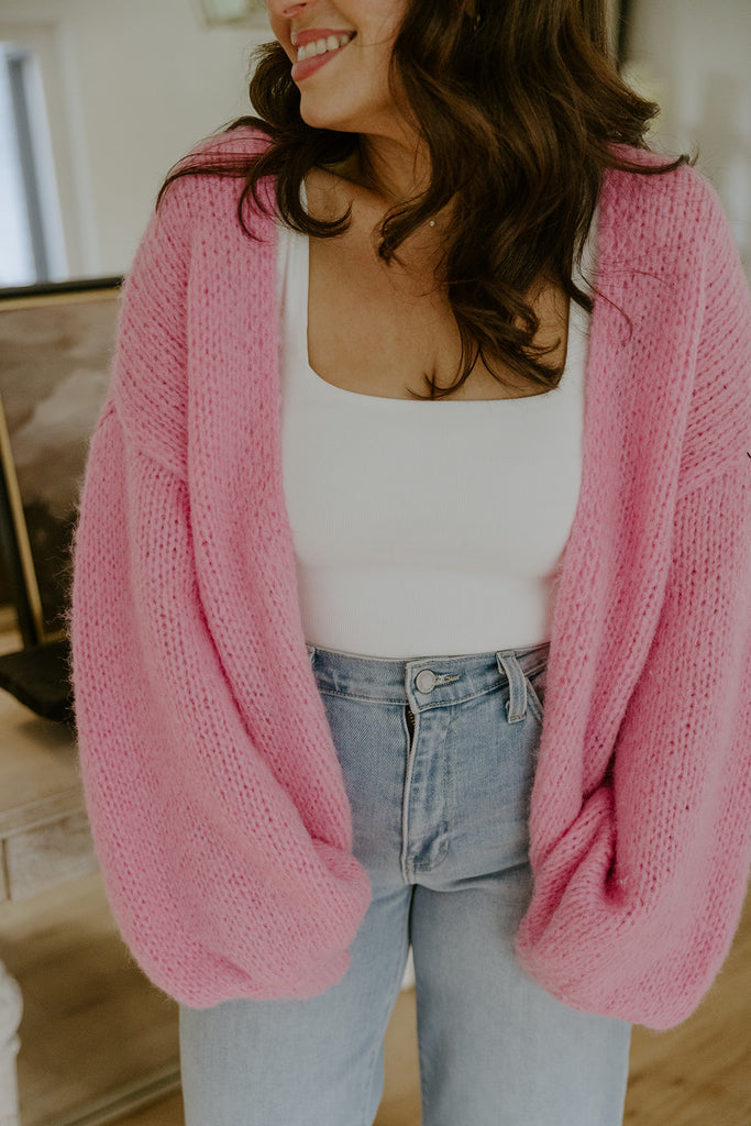 Open Cardigan - Pink