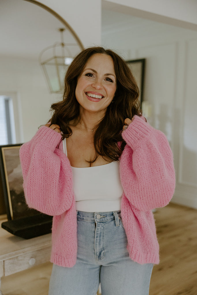 Open Cardigan - Pink