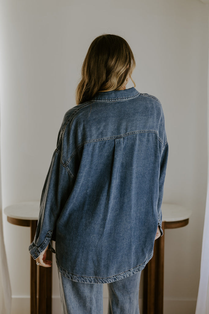 Chambray/Tencel Button Up Shirt