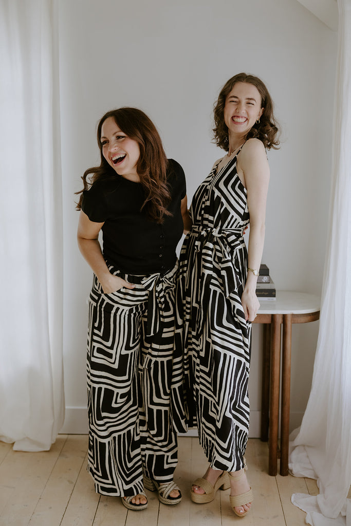 Printed Black and Cream Pant