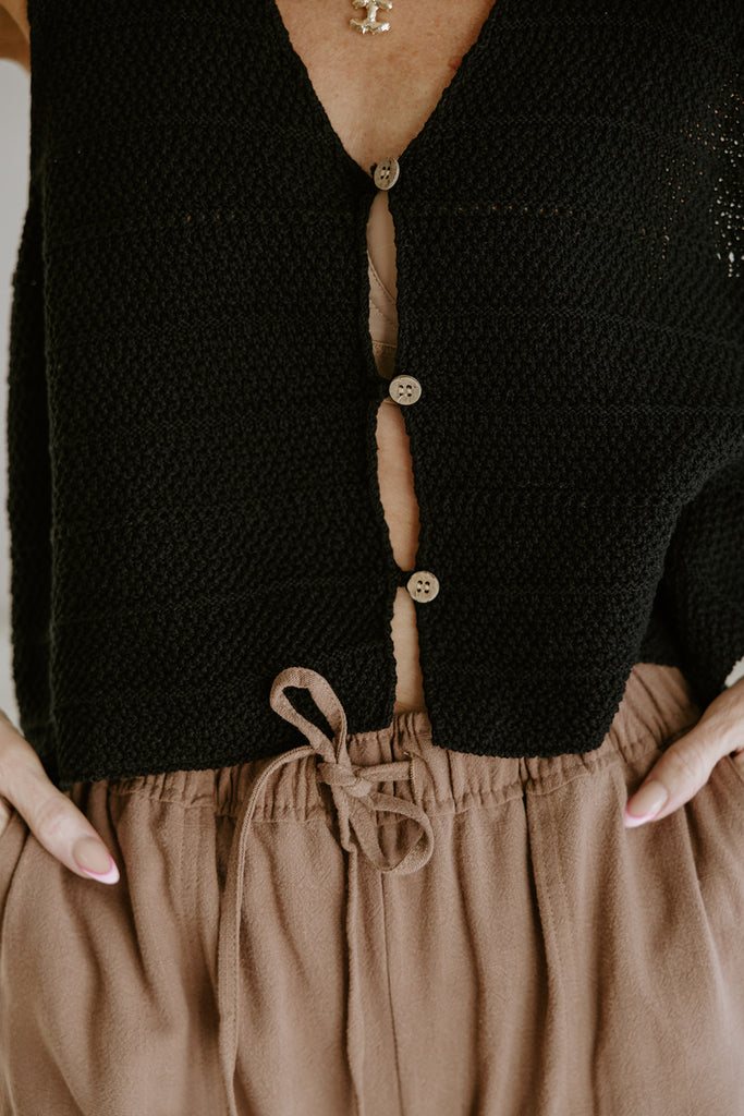 Linen Pant With Straight Leg - Cocoa