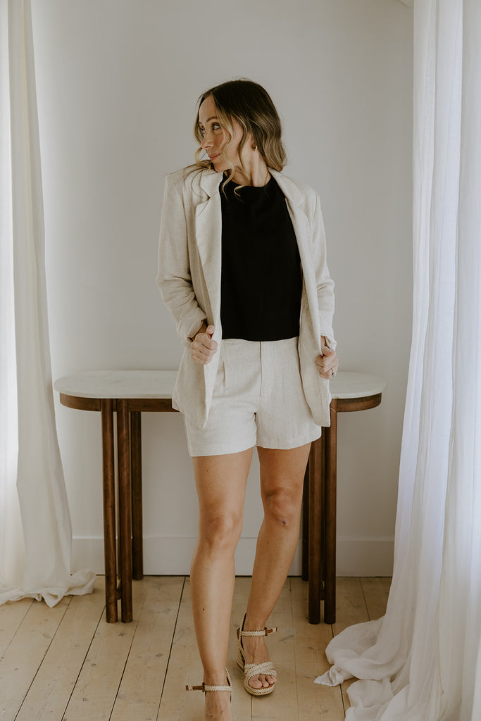 The Elevated Linen Blazer - Oatmeal