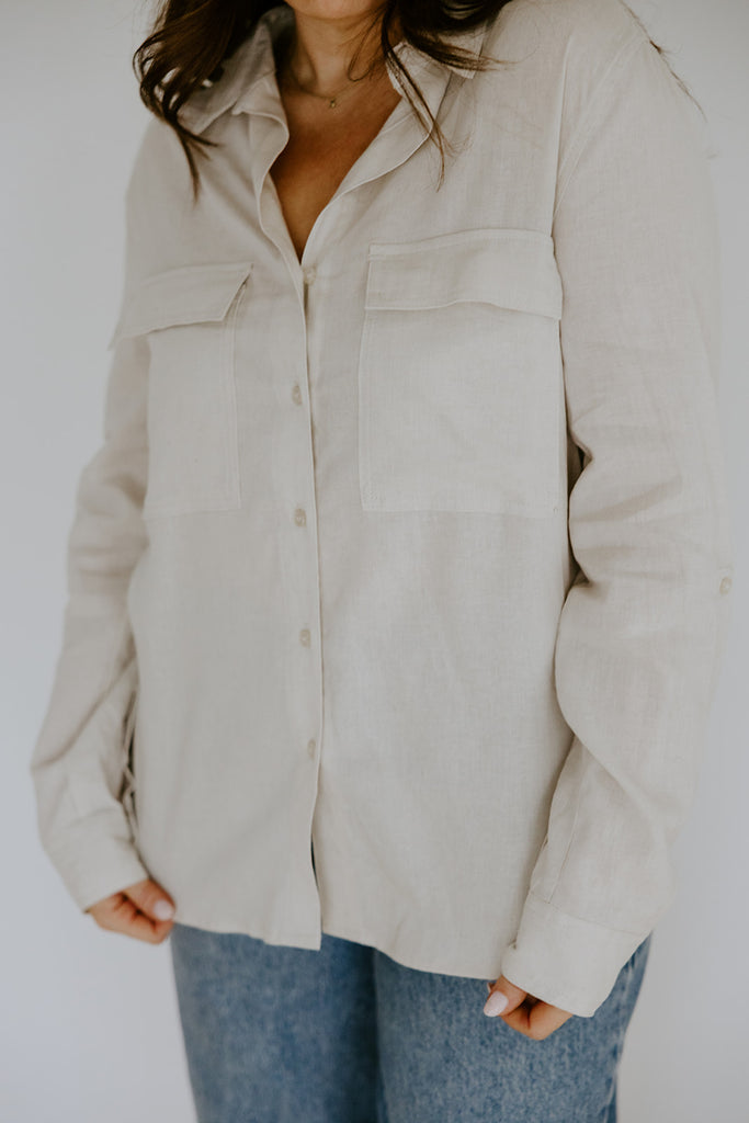 Classic Linen Button Up - Natural
