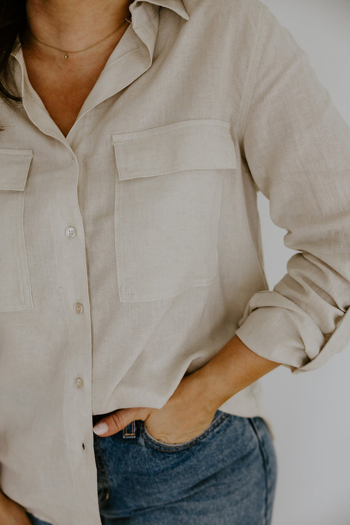 Classic Linen Button Up - Natural