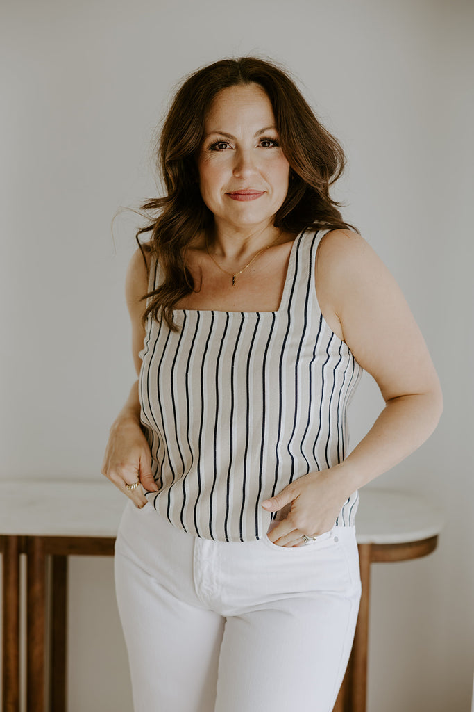 Square Neck Tank - Stripe
