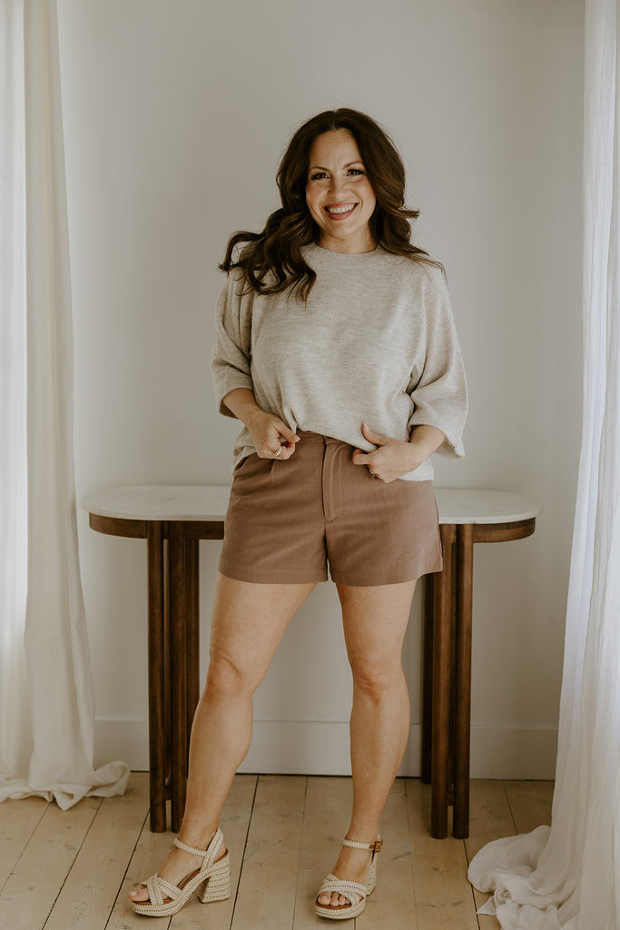 Linen Shorts With Pockets - Cocoa