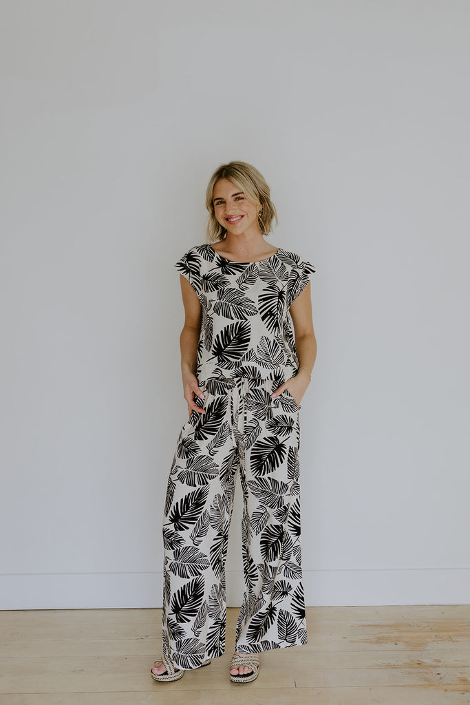 Resort Print Two Piece Set - Black