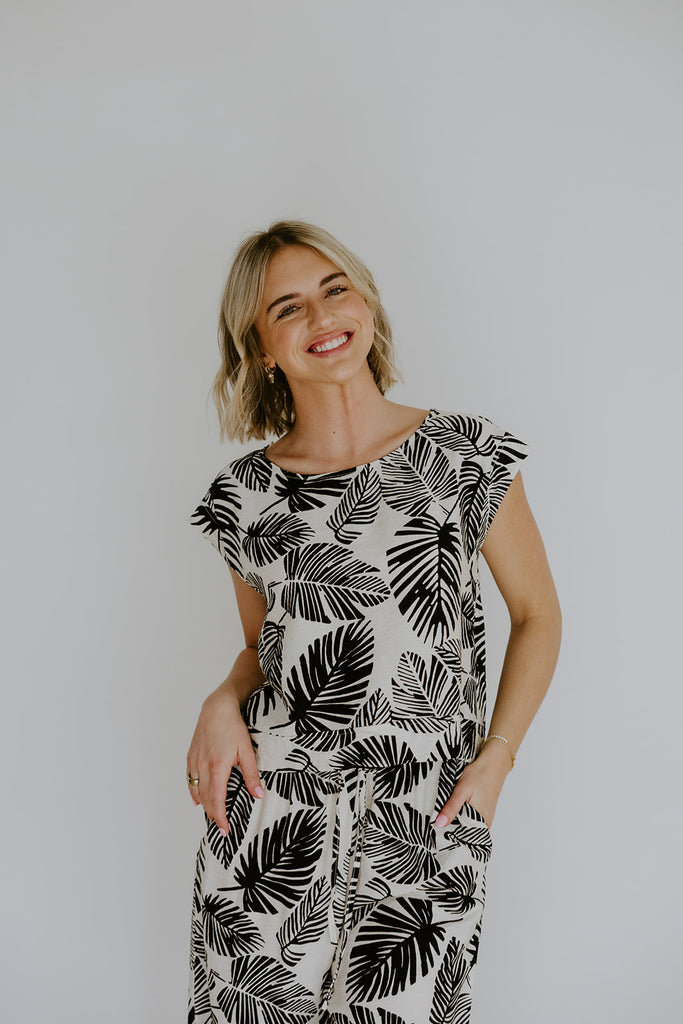 Resort Print Two Piece Set - Black