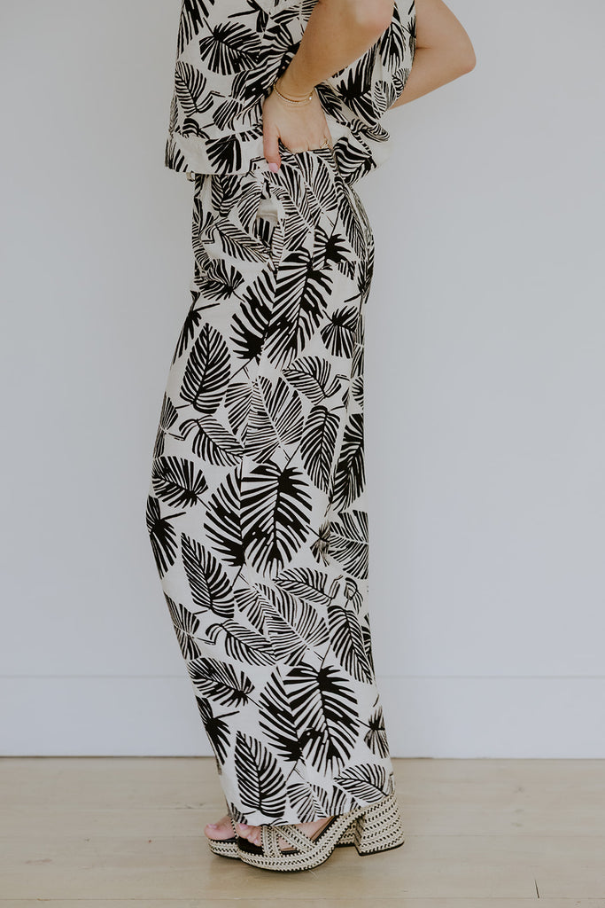 Resort Print Two Piece Set - Black