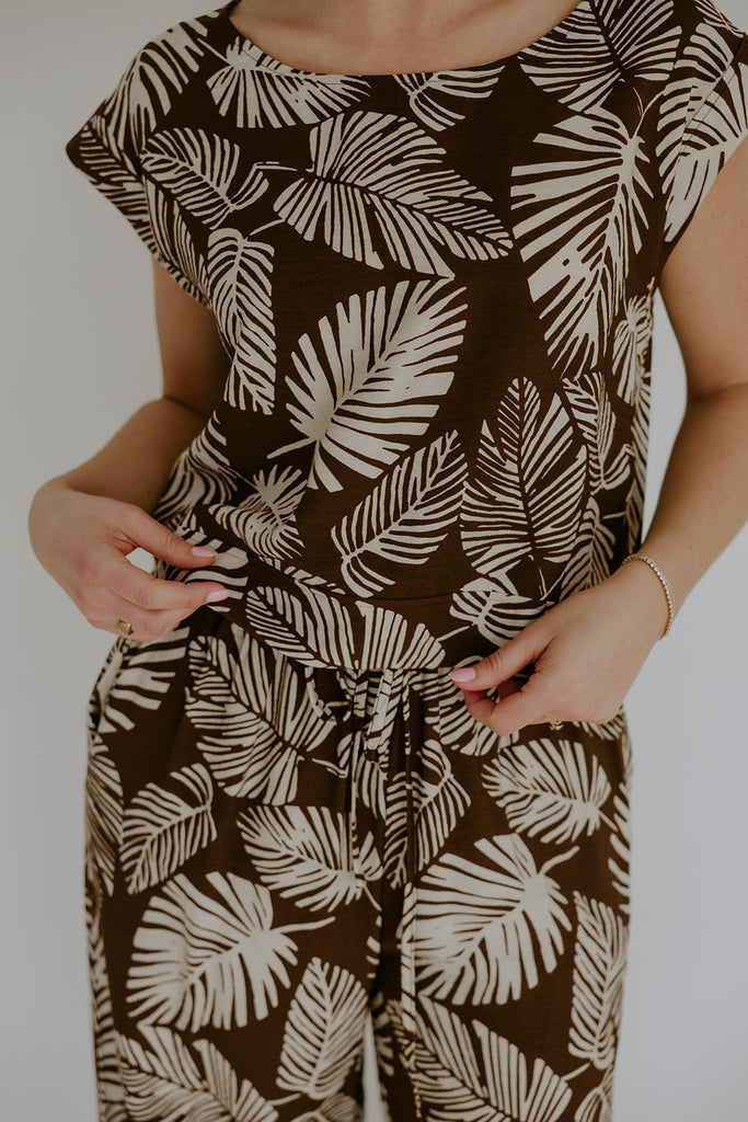 Resort Print Two Piece Set - Brown