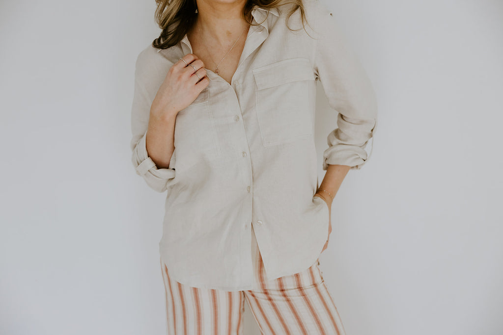 Classic Linen Button Up - Natural