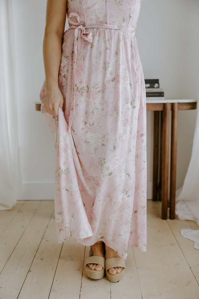 Corset Floral Dress - Pink