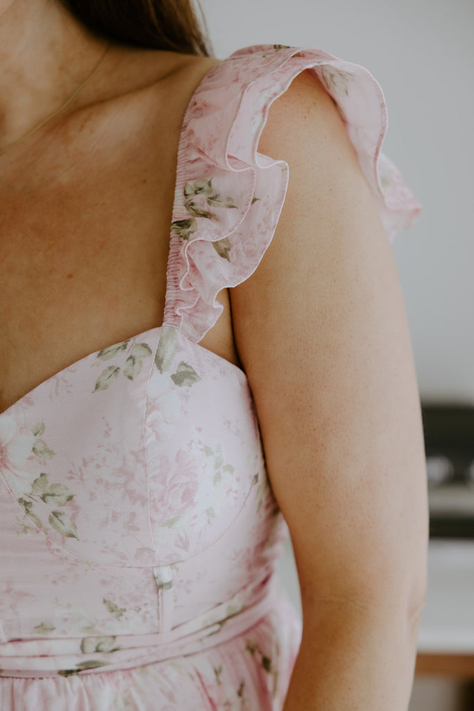 Corset Floral Dress - Pink