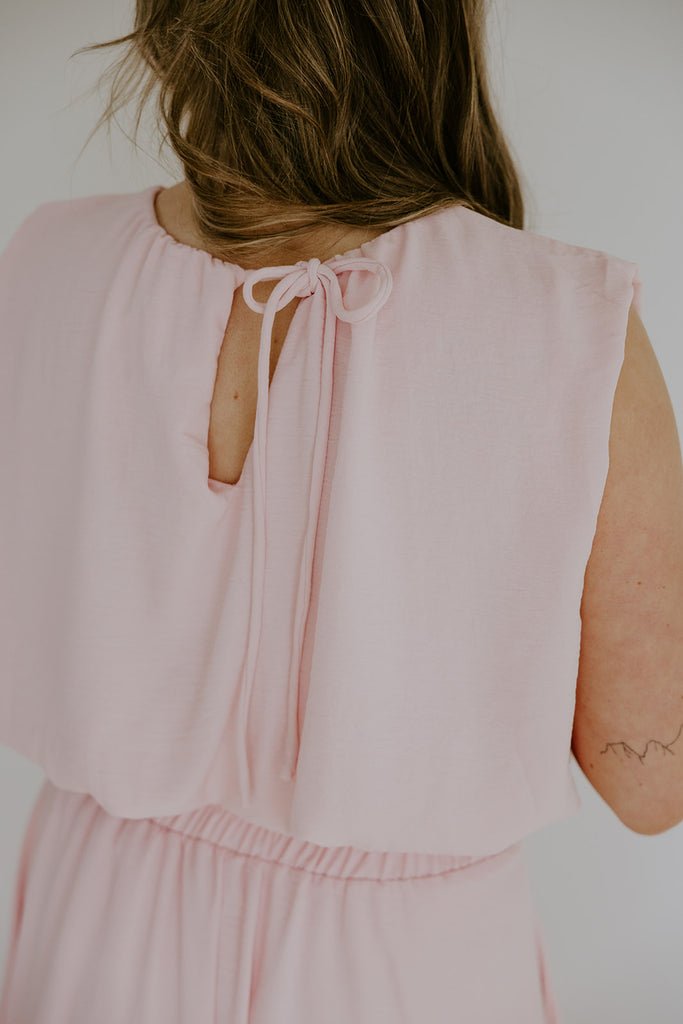 Bubble Top & Flowy Midi Skirt Set - Pink