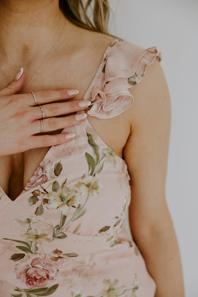 Maxi Floral Dress - Blush Rose